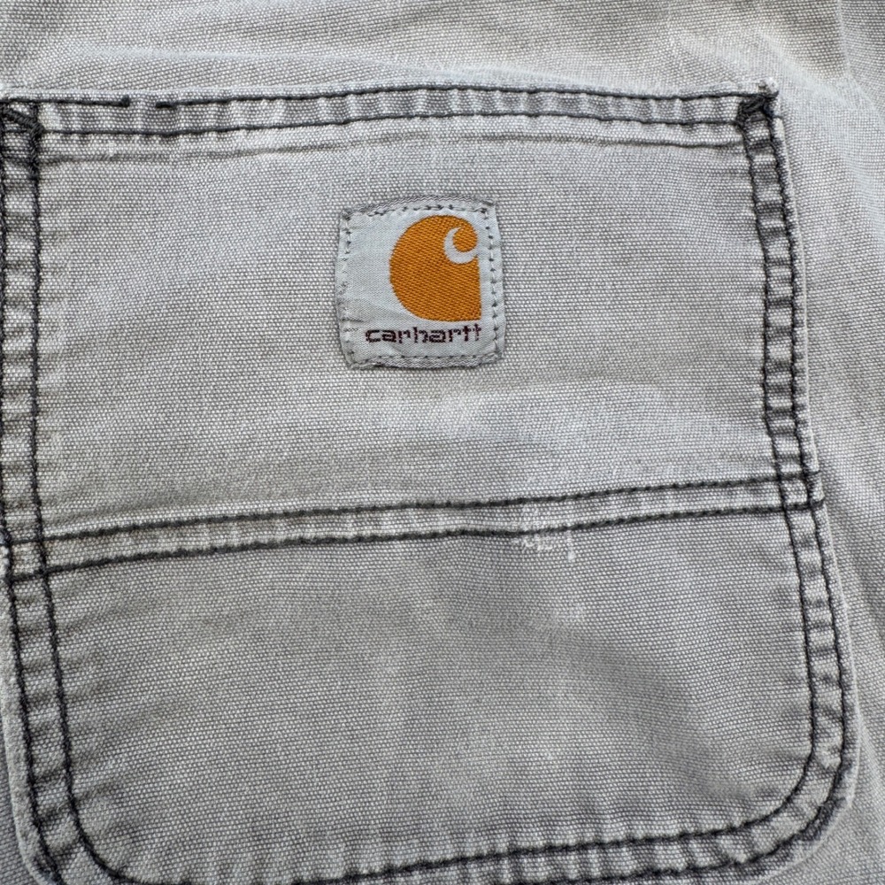 Carhartt Relaxed Fit Canvas Work Pants Tan Mens 33x36 Distressed Cargo Style